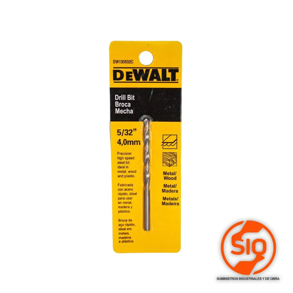 [DW130532C] DEWALT BROCA 5/32 METAL Y MADERA HSS DW130532C