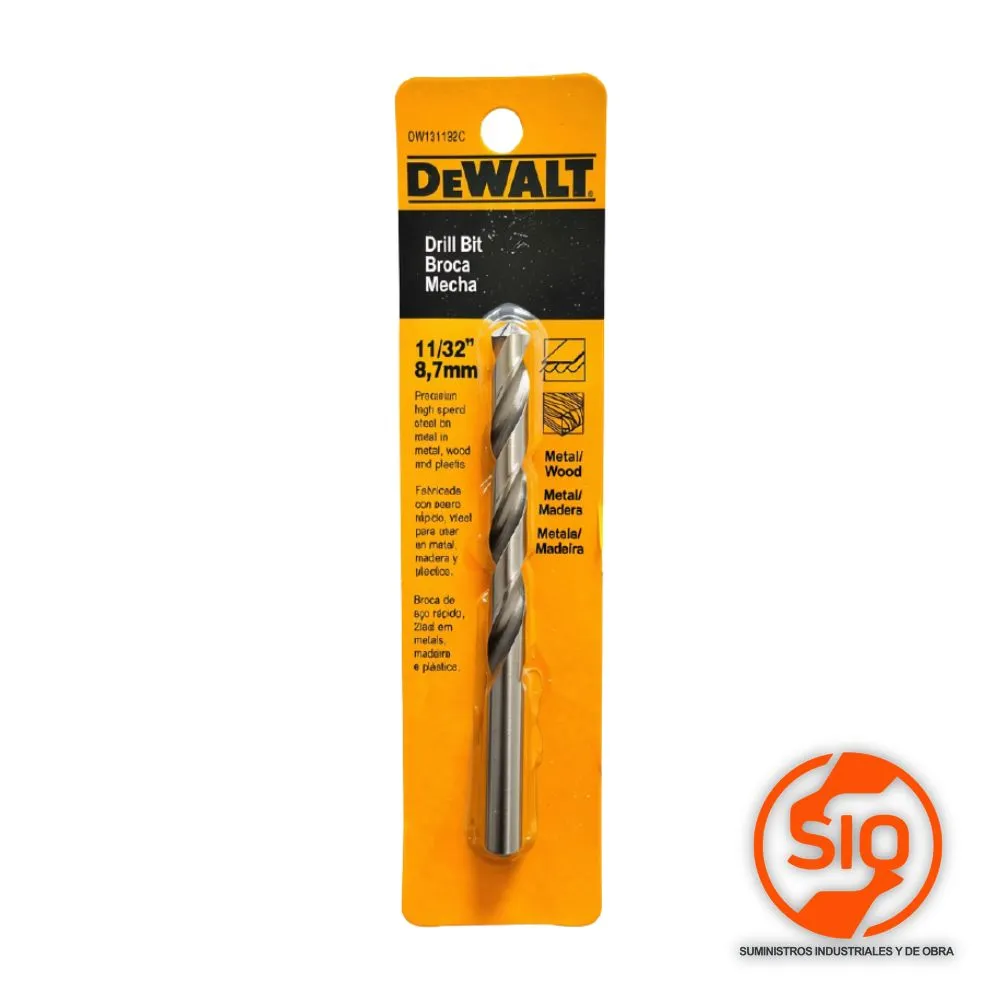 [DW131132C] DEWALT BROCA 11/32 METAL Y MADERA HSS DW131132C