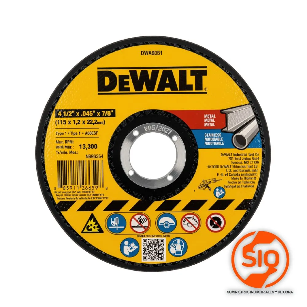 DEWALT DISCO METAL 4 1/2 DWA8051