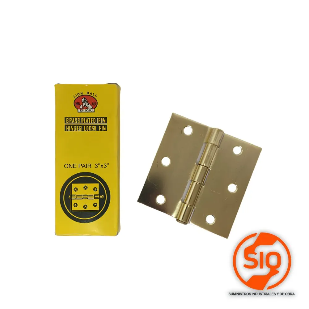 [12503] BISAGRA 3X3 CAJA AMARILLA PAR 12503