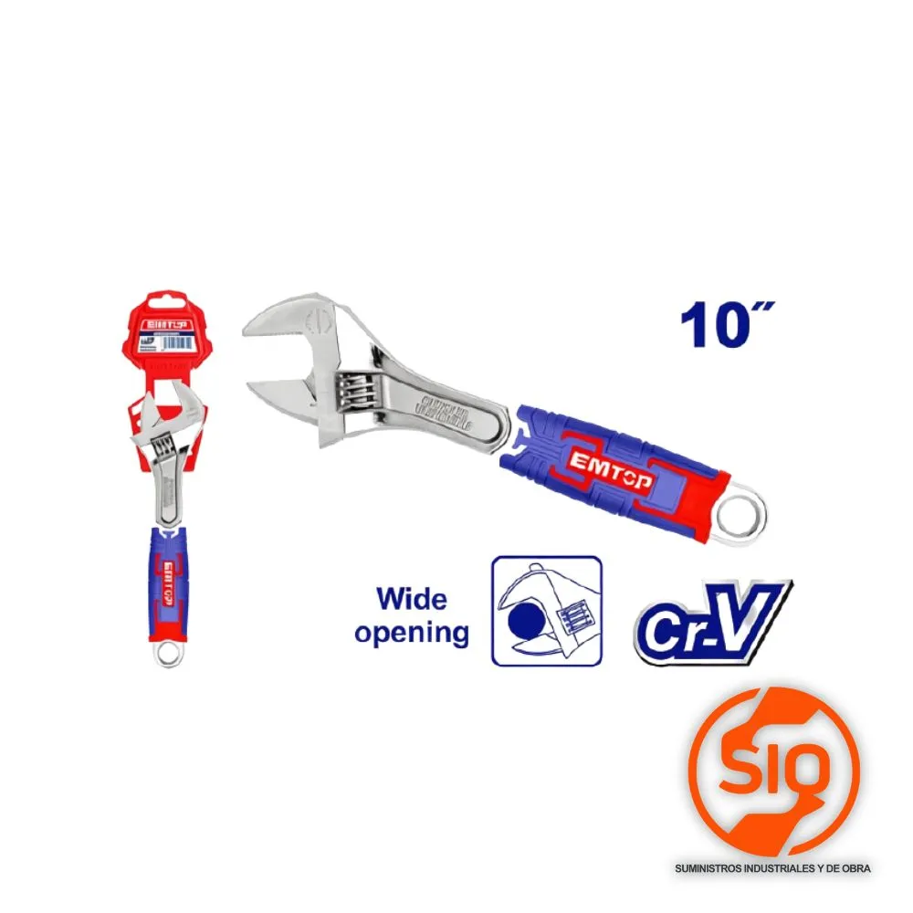 EMTOP LLAVE AJUSTABLE 10 PULG MANGO FORRADO / EMTOP CANGREJO 10 PULG EAWH131001