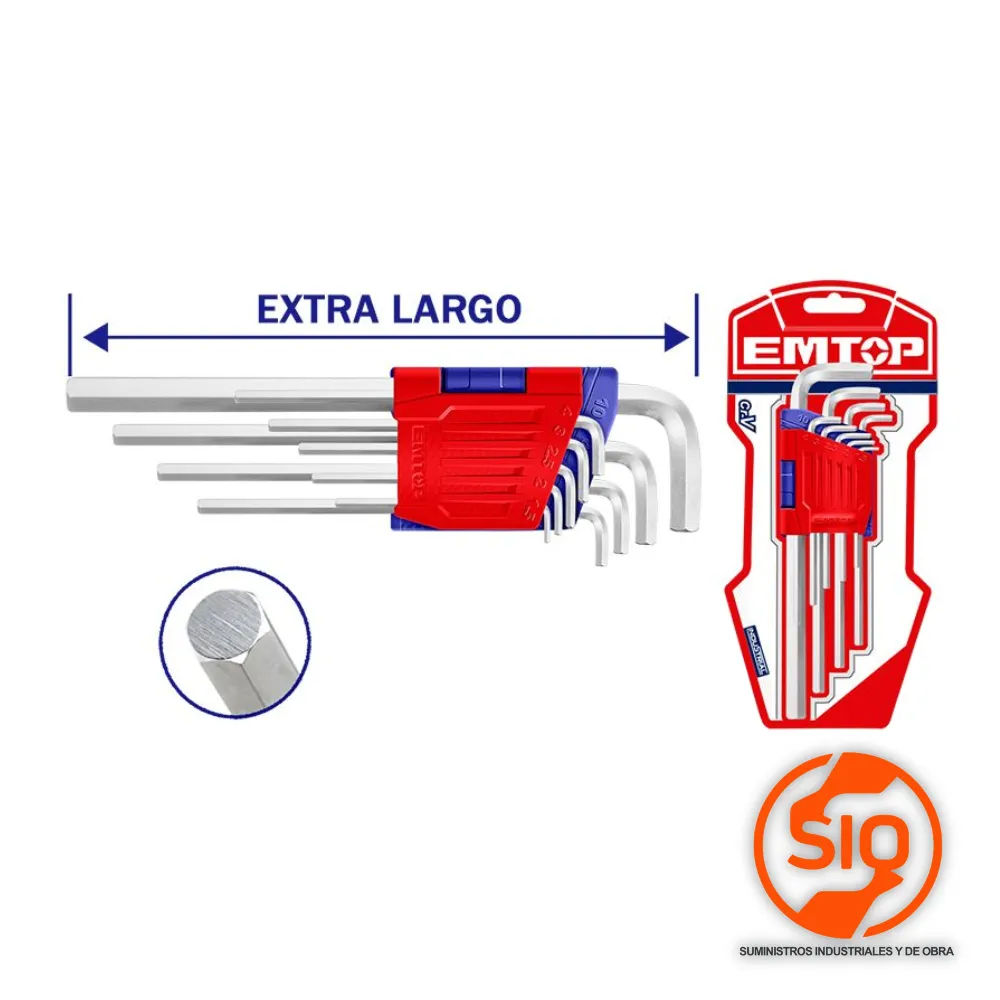 EMTOP JUEGO DE LLAVE HEXAGONAL 9PZ EHKY1092