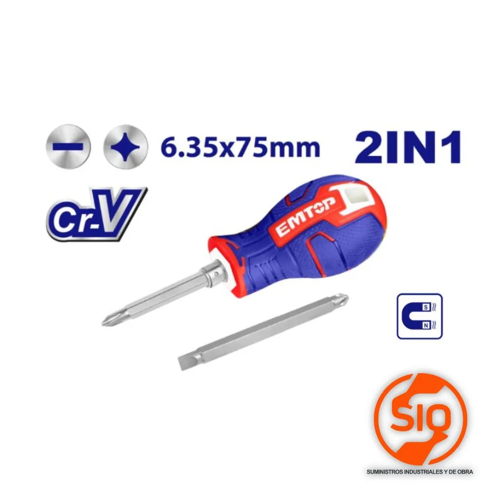 EMTOP DESARMADOR PUNTA DOBLE CORTO ESDRH0201