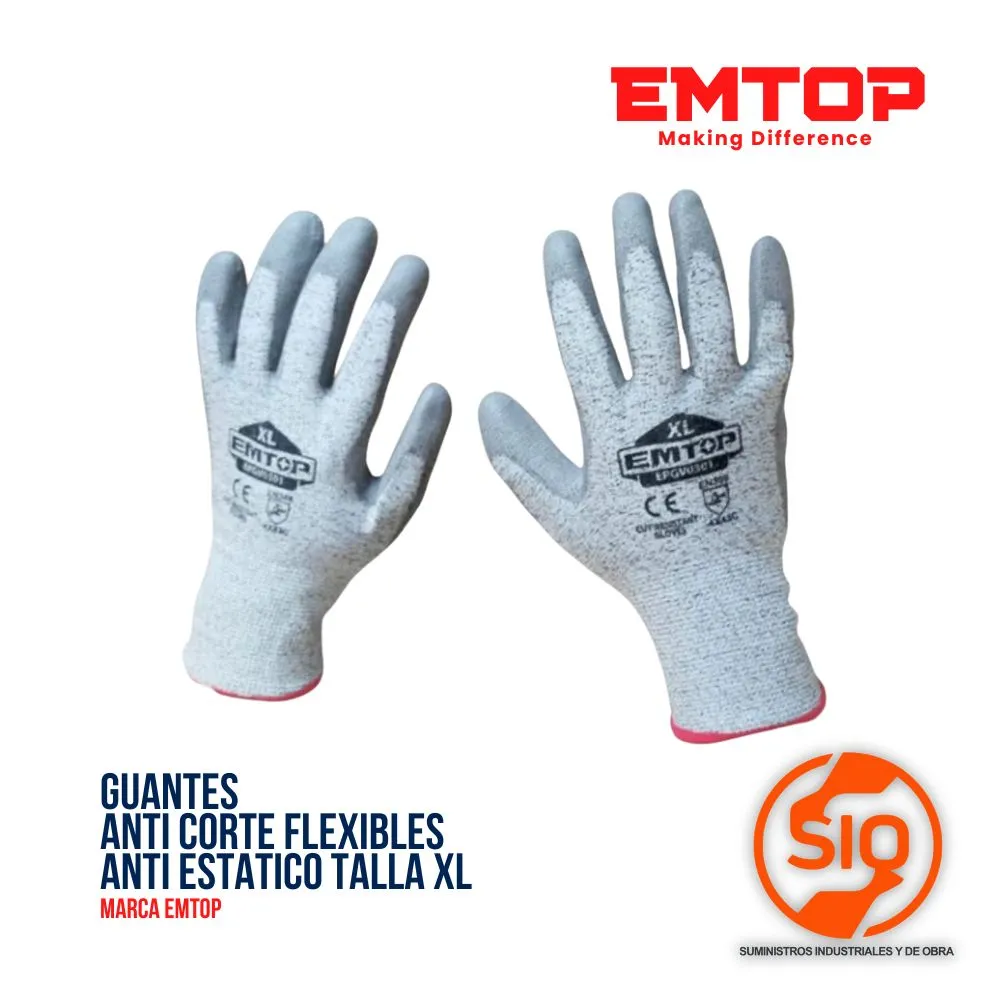 EMTOP GUANTES ANTI CORTE XL GRIS EPGV0301