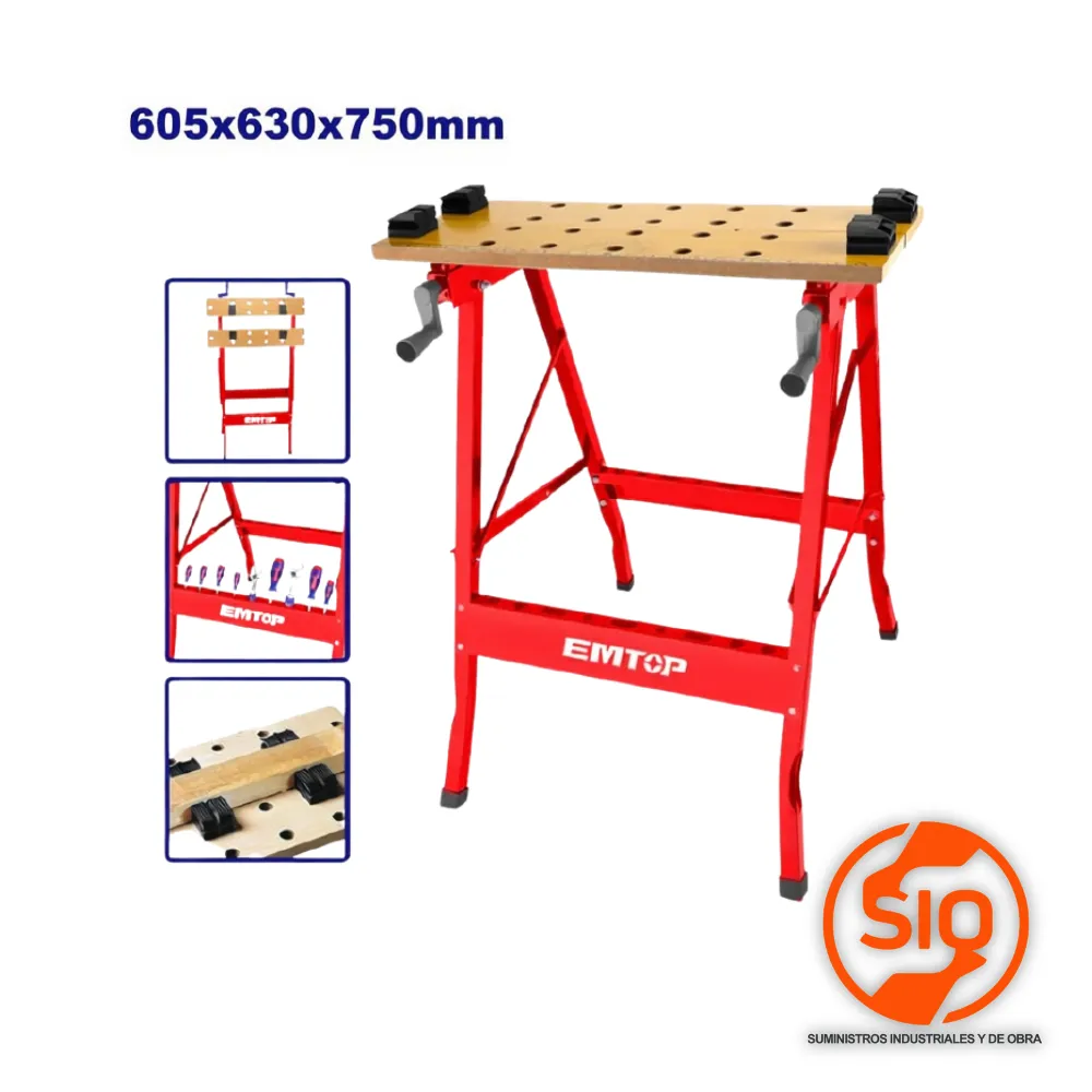 EMTOP MESA DE TRABAJO PLEGABLE MEDIDAS LARGO 60.5CM ANCHO 63CM ALTO 75CM EMWE1525
