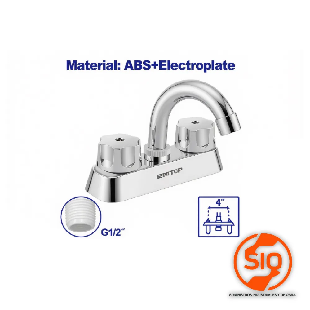 EMTOP MEZCLADORA PARA LAVAMANOS ABS POMO CROMO EMZD1509