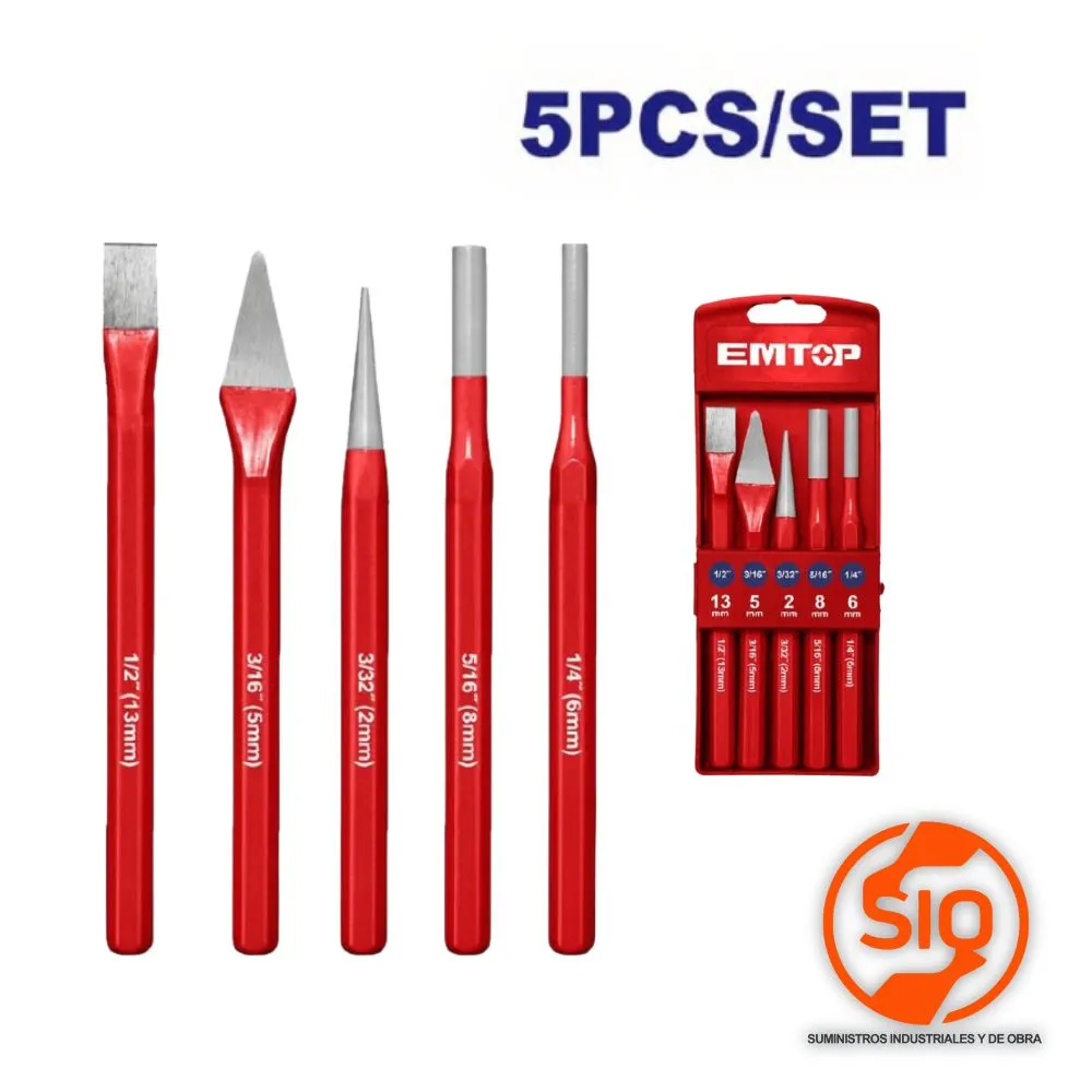 EMTOP JUEGO DE CINCEL Y PUNTA 5PZ EMCC8395