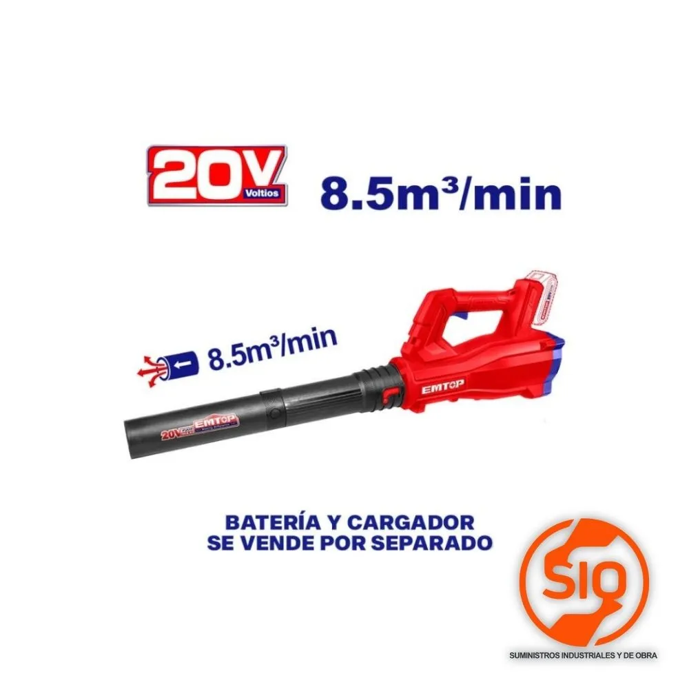 EMTOP SOPLADORA INALAMBRICA 20V 15,000RPM 8.5M/MIN (SOLO HERRAMIENTA) ELAB20323