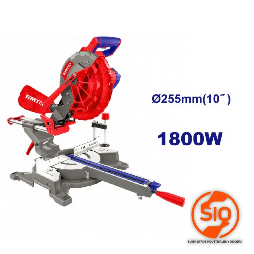 EMTOP INGLETEADORA 10 PULG TELESCOPICA 1800W 5200RPM ULMSW218007