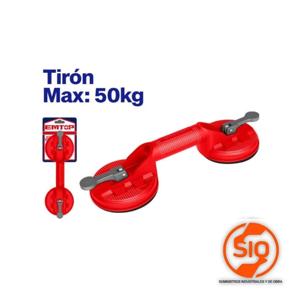 EMTOP VENTOSA PARA VIDRIO 115MM CARGA DE 50KG EMKR1G50