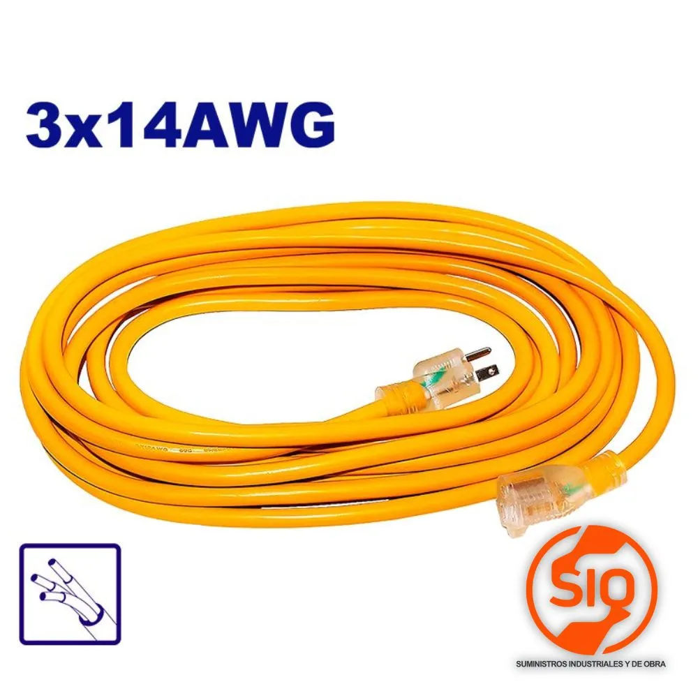 EMTOP EXTENSION ELECTRICA 8M USO RUDO AMARILLO EMEJ3403