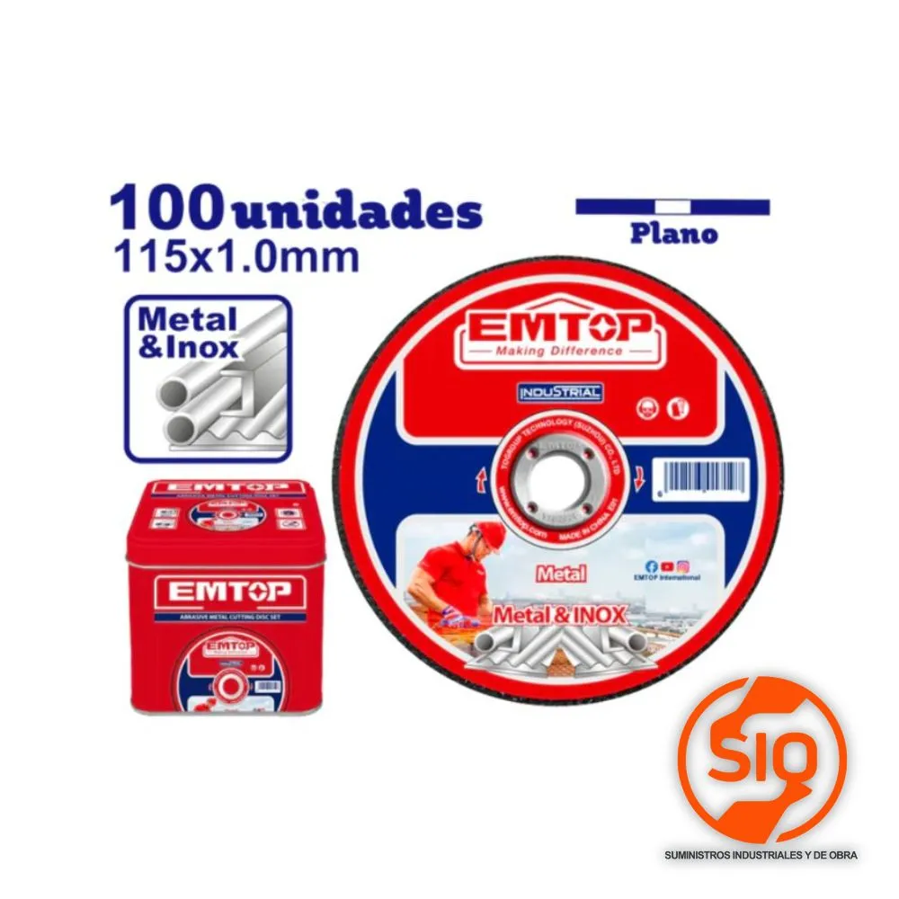 EMTOP DISCO 4-1/2 CORTE METAL - CAJA 100U EACD10115100