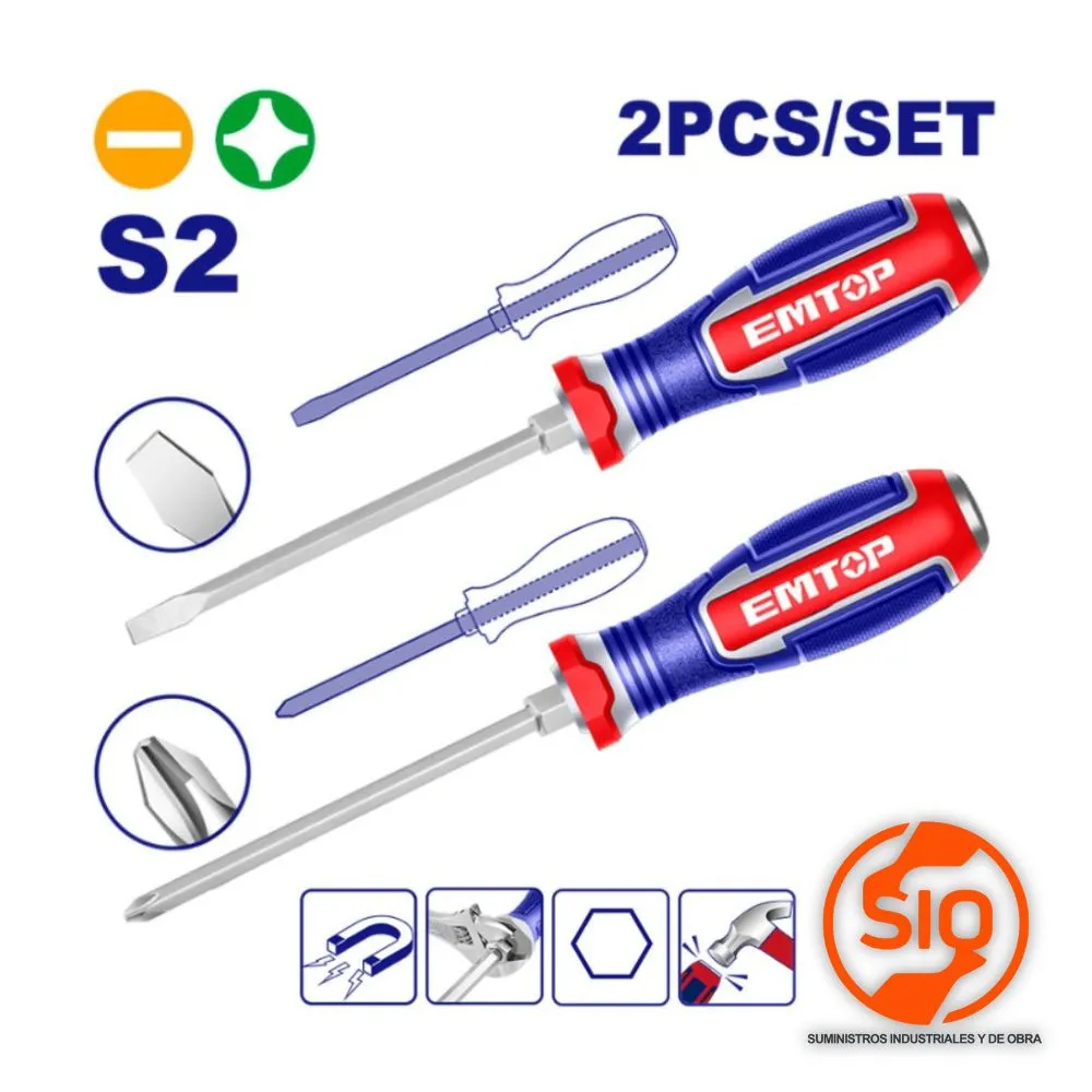 EMTOP DESARMADOR / DESTORNILLADOR DE IMPACTO 2PZ EGTST0203