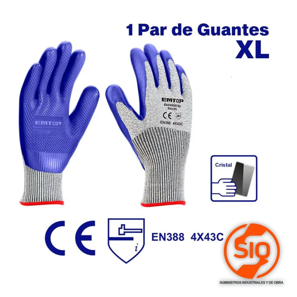 [EXGV0301XL] EMTOP GUANTE ANTICORTE NIVEL 5 XL EXGV0301XL