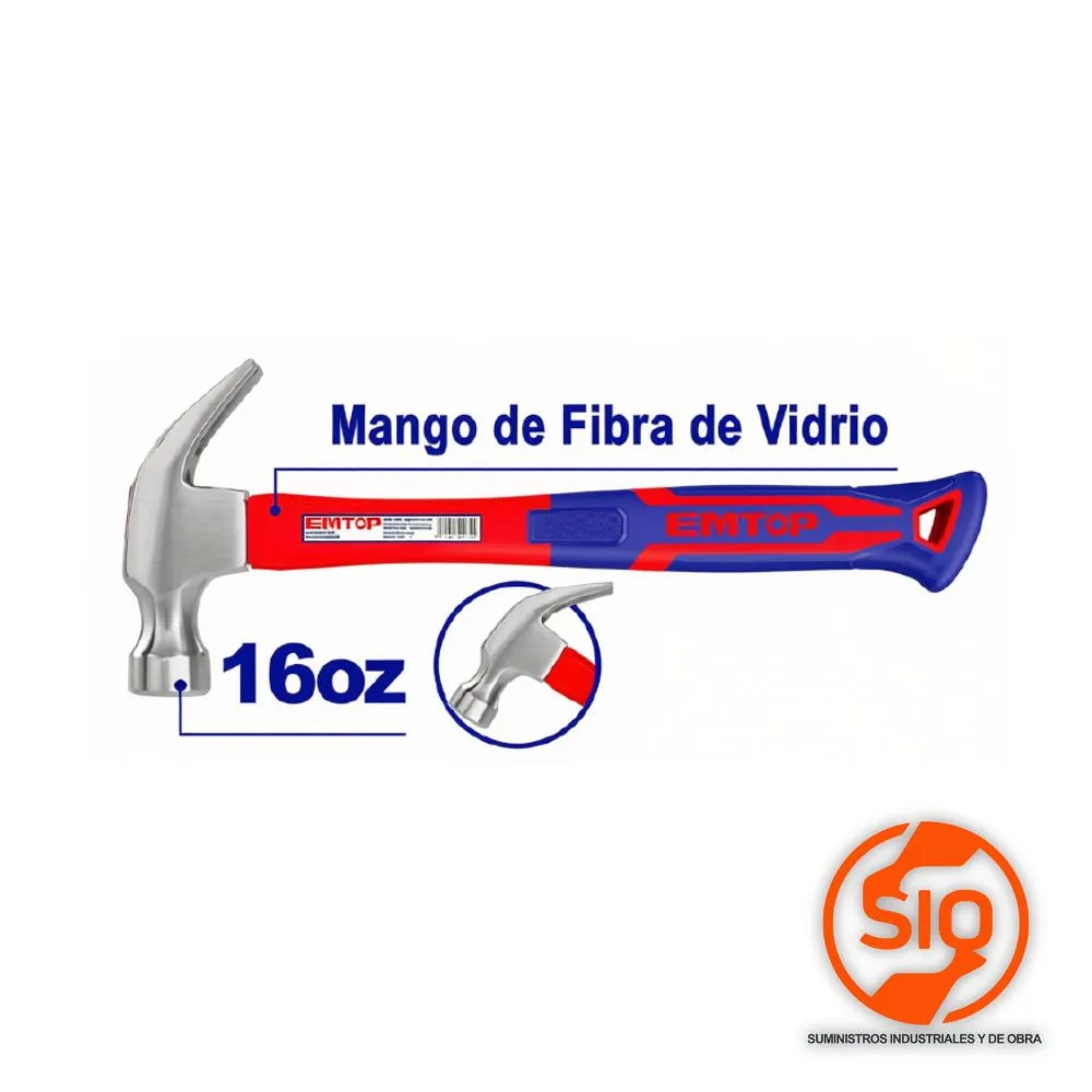 EMTOP MARTILLO 16OZ MANGO FIBRA EHAMCH1601