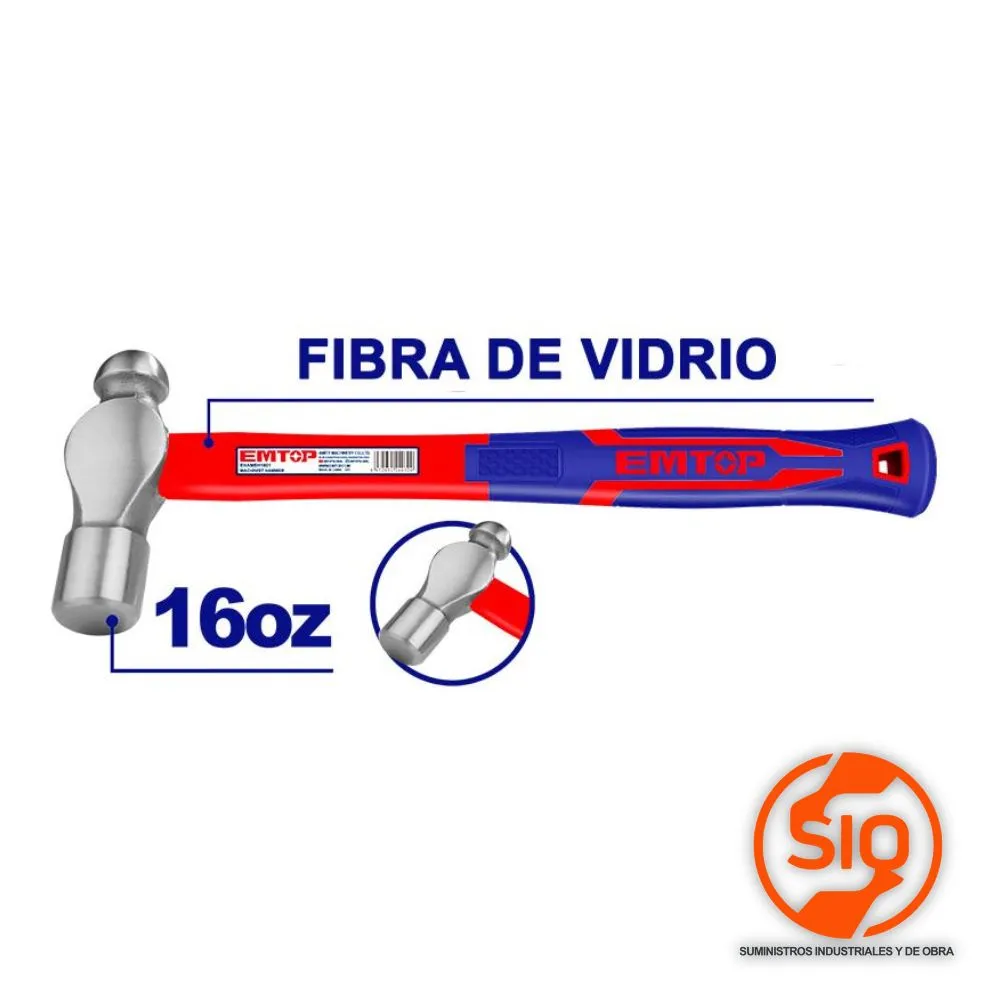 [EHAMBH1601] EMTOP MARTILLO DE BOLA 16OZ MANGO DE FIBRA EHAMBH1601