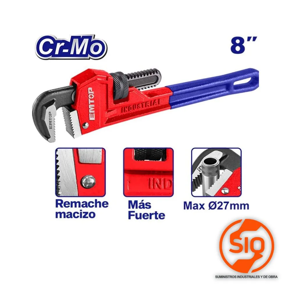 EMTOP LLAVE DE TUBO STILSON 8 PULG EPWH0801