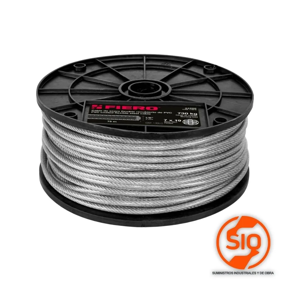 [44225] FIERO CABLE ACERADO 1/8 RECUBIERTA - POR METRO 44225