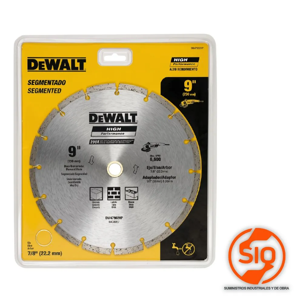 DEWALT DISCO 9 SEGMENTADO PARA CONCRETO DW47902HP