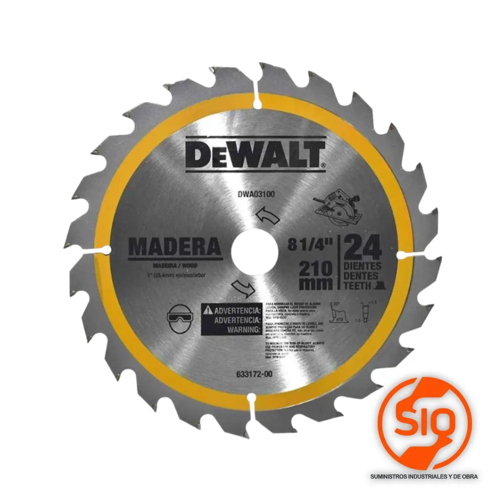DEWALT DISCO 8-1/4 DE 24 DIENTES DWA03100