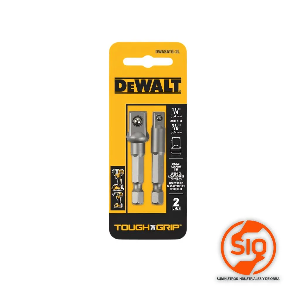 DEWALT ADAPTADOR 1/4 HEXAGONAL A 1/4 Y 3/8 DWASATG-2L