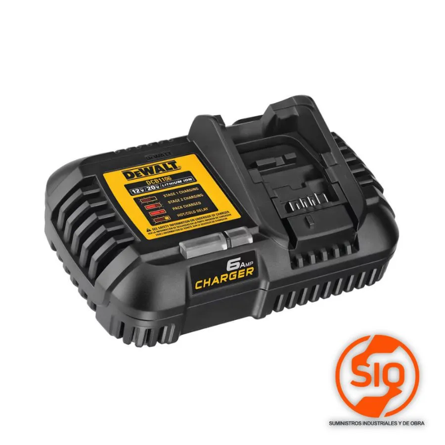 DEWALT CARGADOR DE BATERIA 20V-12V / 6AMP DCB1106