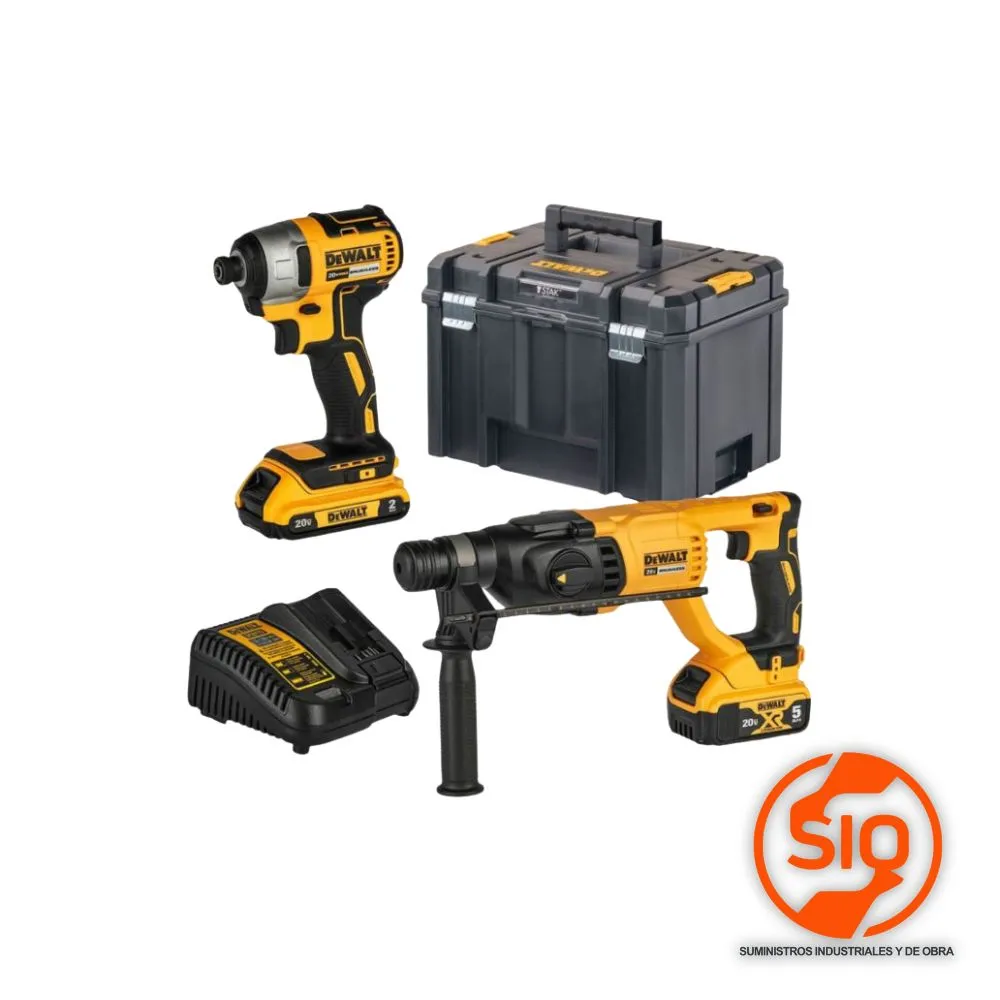 DEWALT COMBO ROTOMARTILLO SDS PLUS D + ATORNILLADOR 1/4 DCK260D1P1T