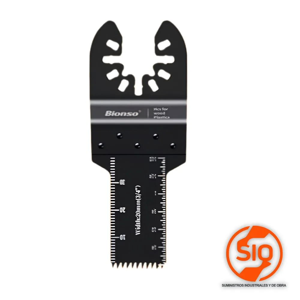 BIONSO CUCHILLA PLASTICO MADERA 20MM RECTA PARA MULTITOOL OSCILADORA