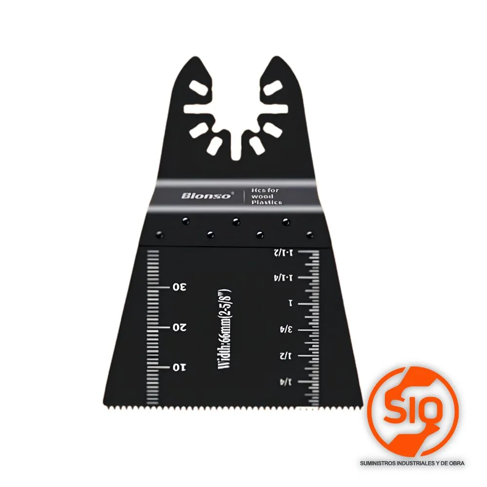BIONSO CUCHILLA PLASTICO MADERA 66MM RECTA PARA MULTITOOL OSCILADORA