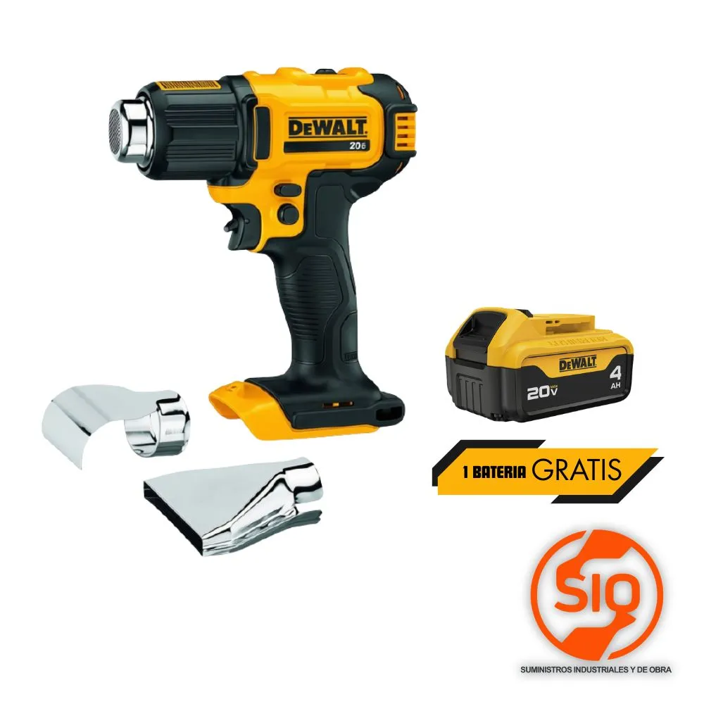 DEWALT PISTOLA DE CALOR 20V + BATERIA 20V 4AH DCE530B-OF1