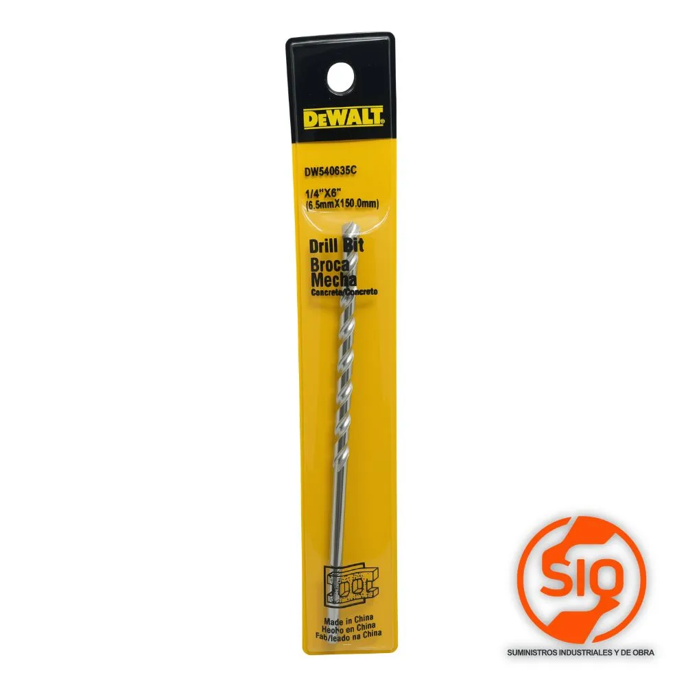 DEWALT BROCA CONCRETO 1/4 X 6 LARGO DW540635C