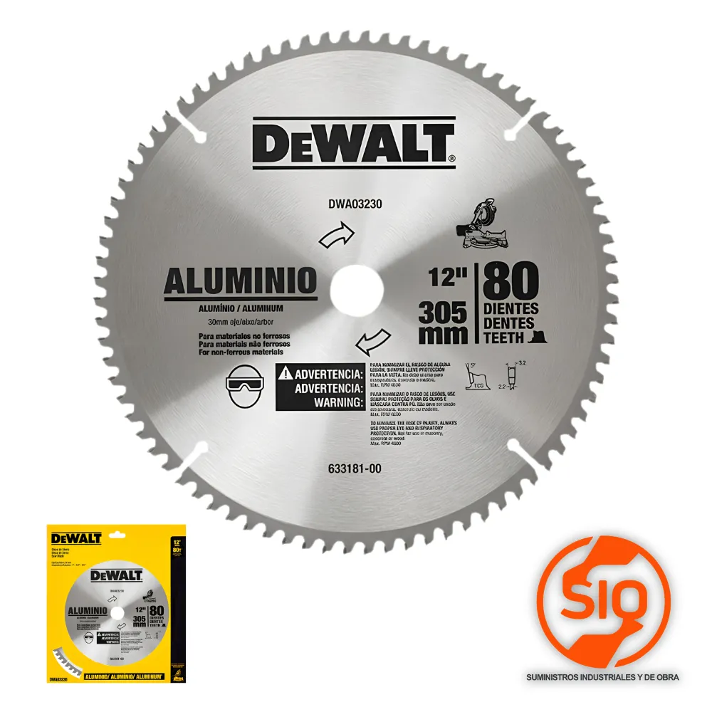 [DWA03230] DEWALT DISCO 12 ALUMINIO 80D DWA03230