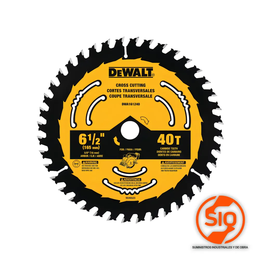 [DWA161240] DEWALT DISCO 6-1/2 40D PARA SIERRA CIRCULAR DWA161240