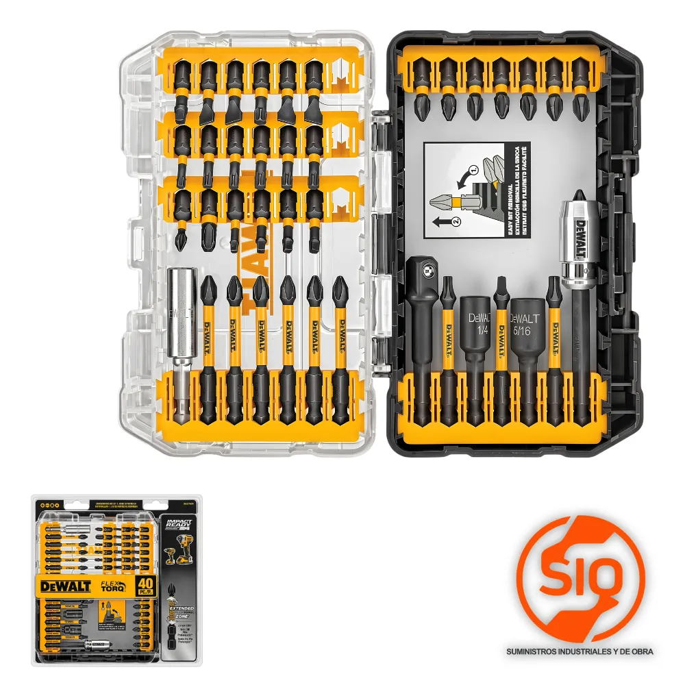 [DWA2T40IR] DEWALT SET DE PUNTAS DE IMPACTO FLEX TORQ 40PZ DWA2T40IR