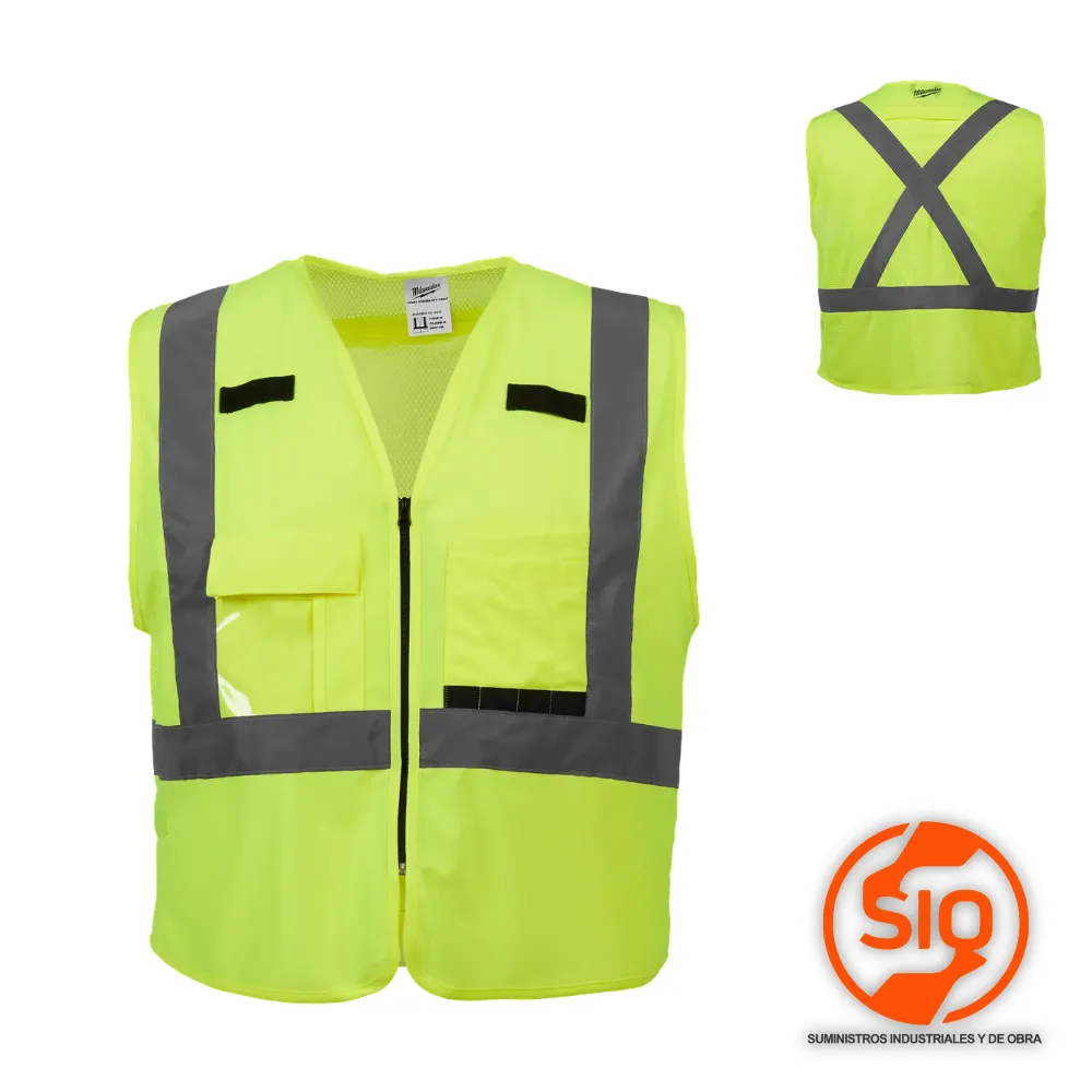 MILWAUKEE CHALECO S/M AMARILLO REFLECTIVO CLASE 2 10 BOLSAS 48-73-5021